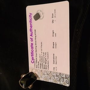 QVC jewelry.   Black Onyx Sterling Ring,  Size 7